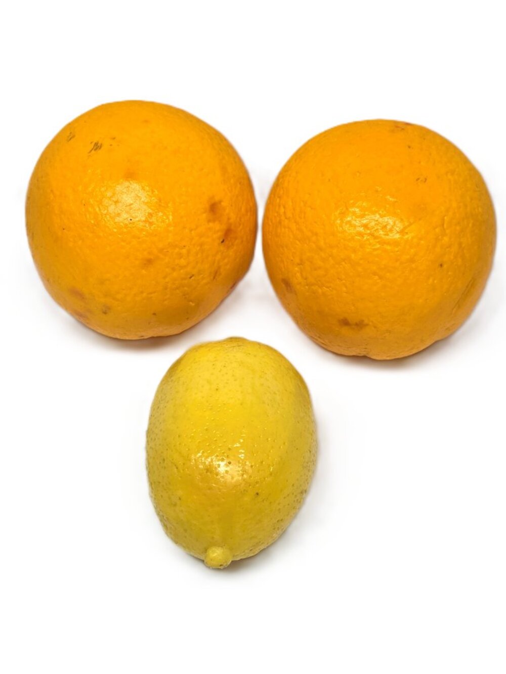 Lot x3 Artificial Faux Fruit Orange Lemon Styrofoam Citrus Yellow